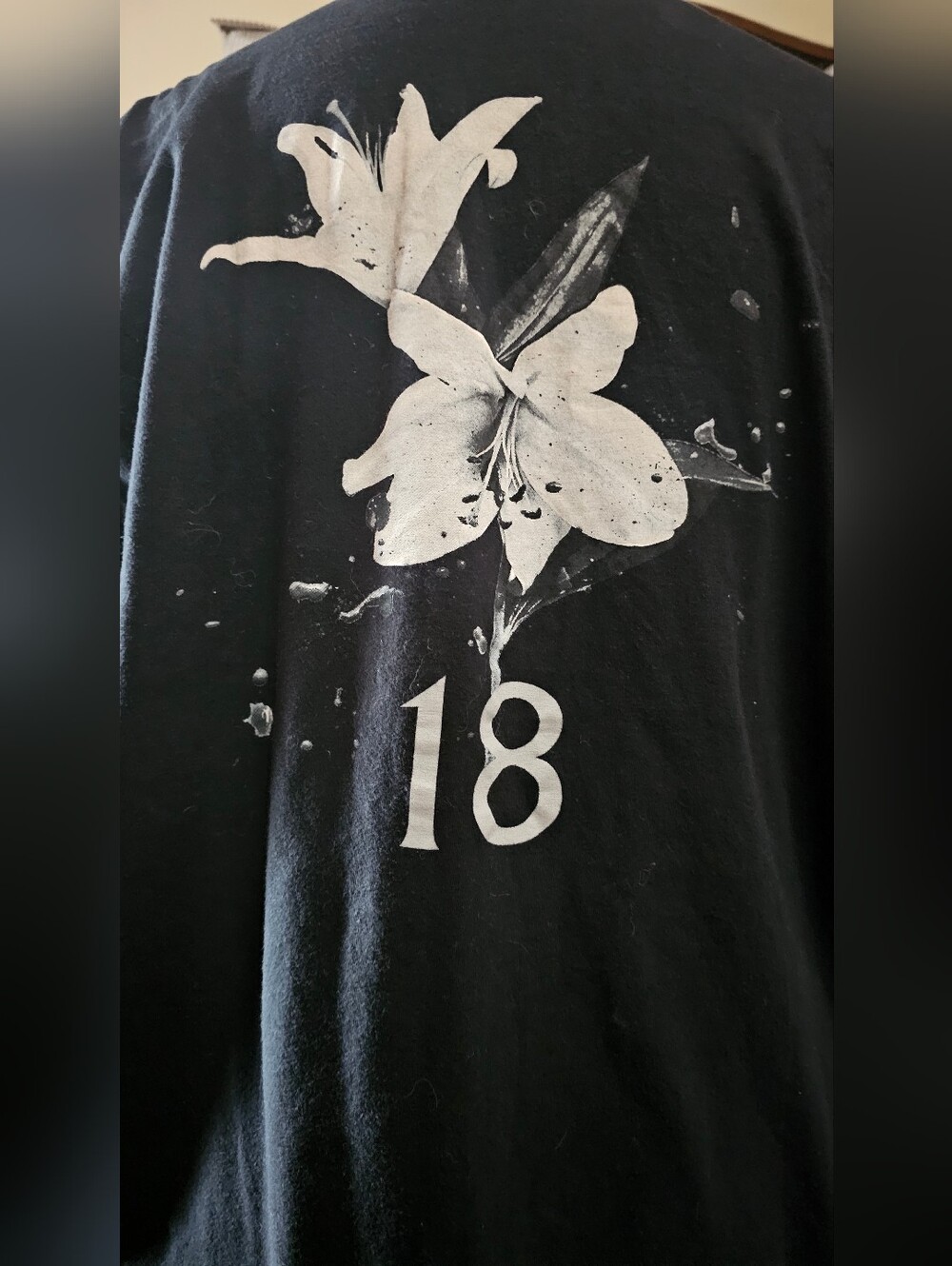 The Cult Band Graphic Tee with White Lily & '18' Print